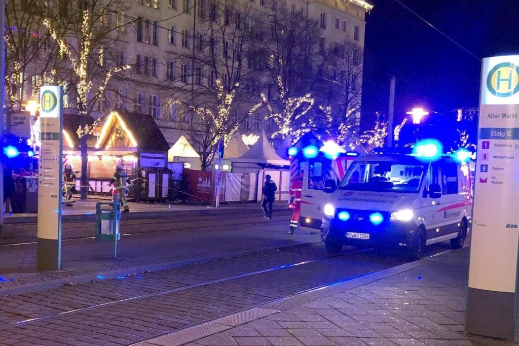 At least 2 dead and 60 hurt after a car drives into a German Christmas market in a suspected attack
