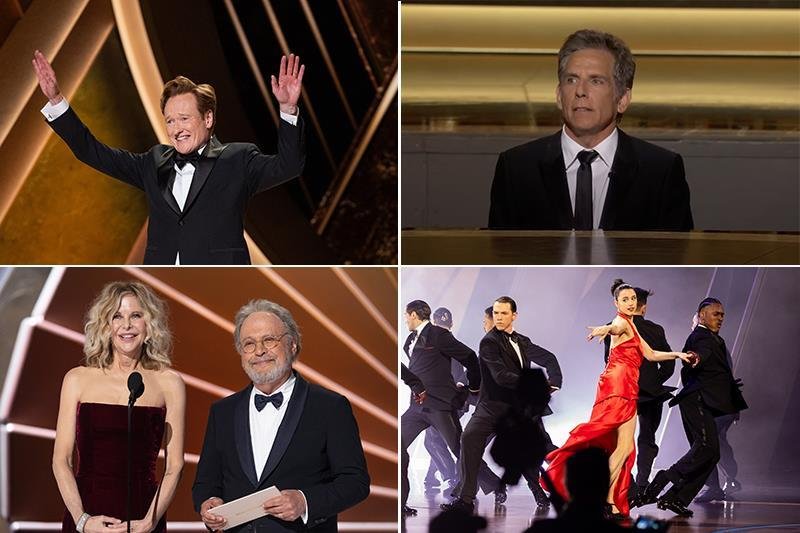 Oscars stand-out moments: Conan’s Karla Sofia Gascon jokes, a Bond tribute and a malfunctioning lift