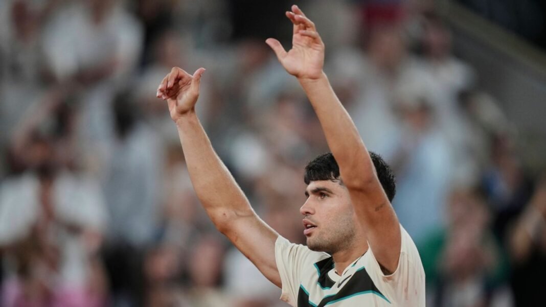 Carlos Alcaraz labors into French Open 4th round; Ben Shelton next