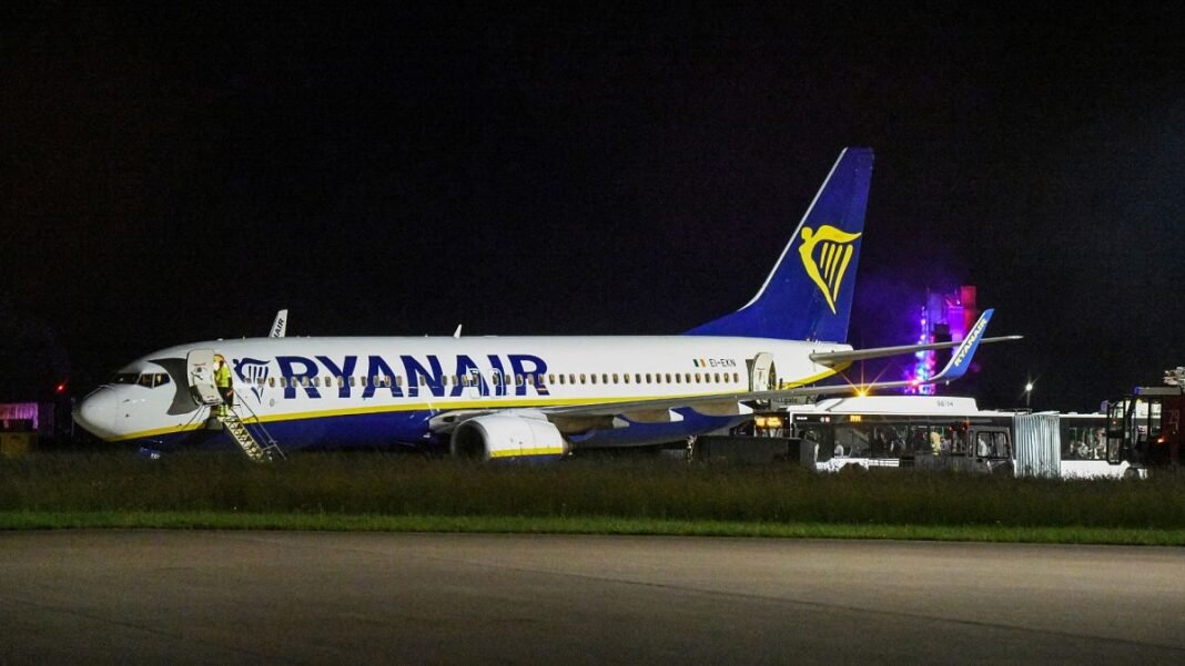 Violent turbulence hits Ryanair flight in Germany, forcing an emergency landing and injuring 9