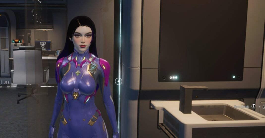 Mecha Break’s futuristic details extend deep into the bathroom